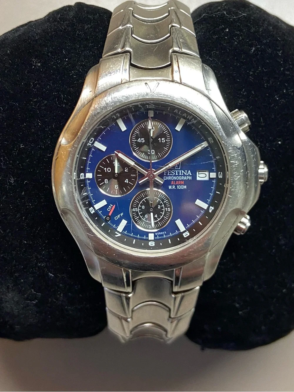 Festina Stainless Steel Chronograph Watch - Blue Dial